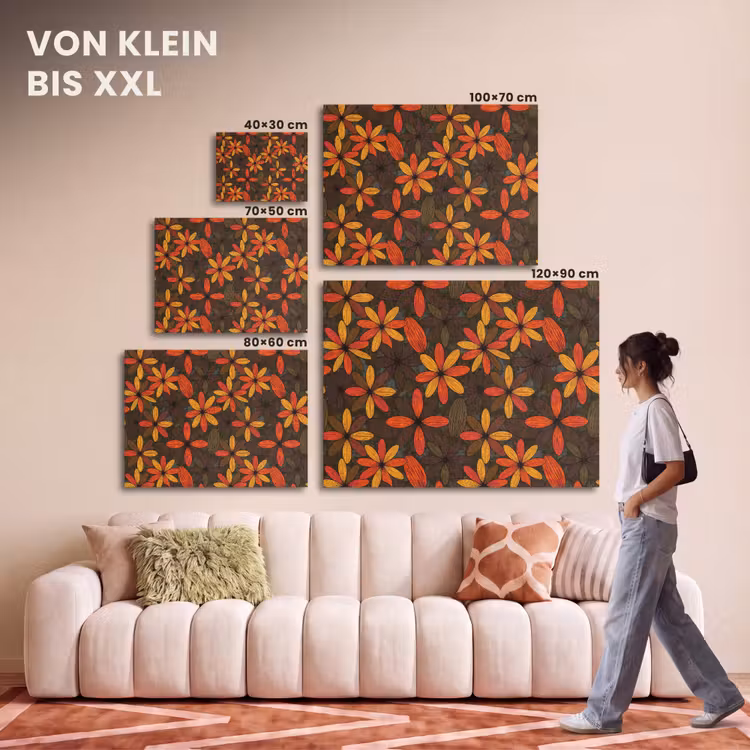 Akustikbild - Orange – Retro – Blumen – Herbst — 7