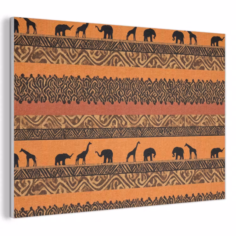 Akustikbild - Orange – Safari – Afrikaans – Tiere – Muster — 1