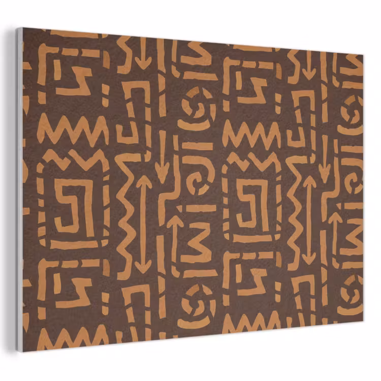 Akustikbild - Schokoladenbraun – Ethno – Tribal – Symbole — 1
