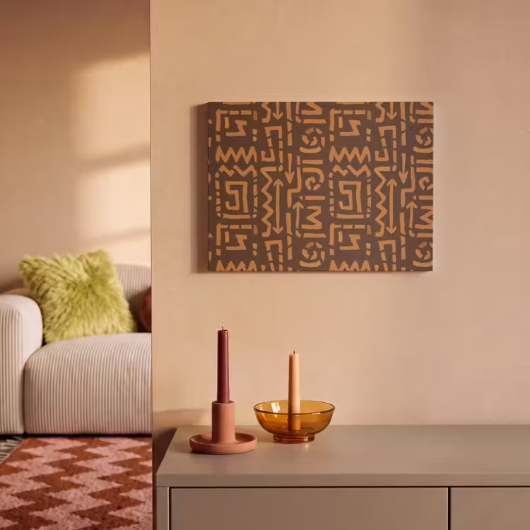 Akustikbild - Schokoladenbraun – Ethno – Tribal – Symbole — 2