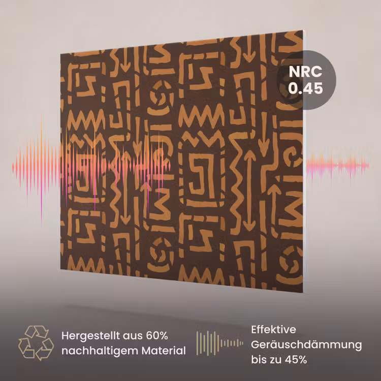 Akustikbild - Schokoladenbraun – Ethno – Tribal – Symbole — 3
