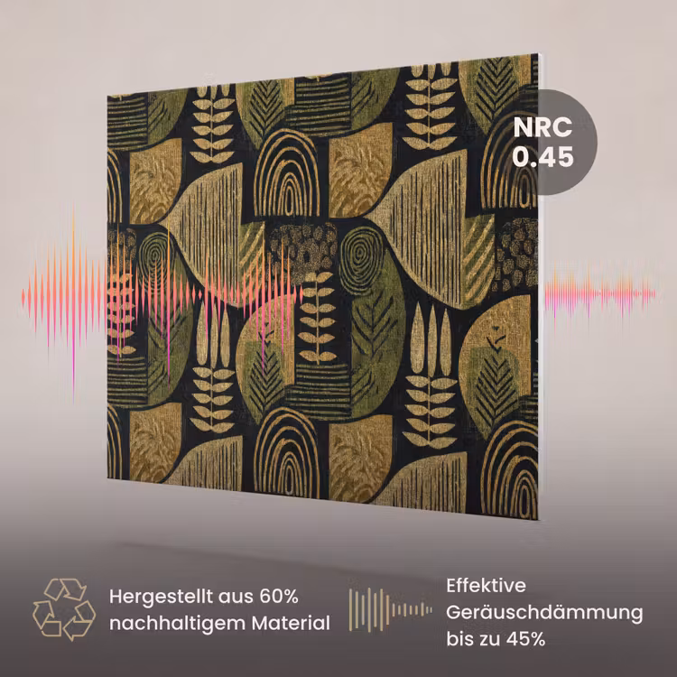 Akustikbild - Schwarz – Ockergelb – Botanisch – Textur — 3