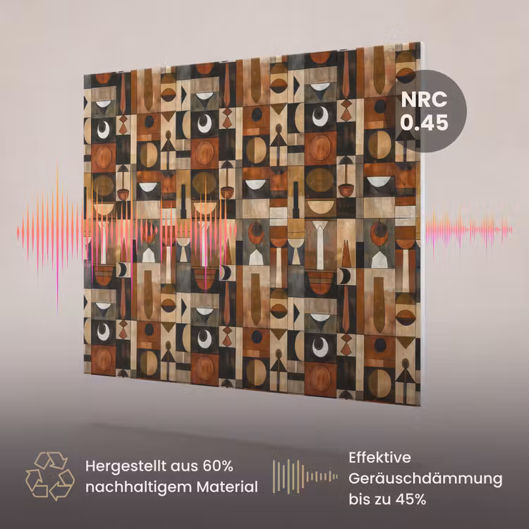 Akustikbild - Terrakotta – Geometrisch – Mid-Century – Muster — 3