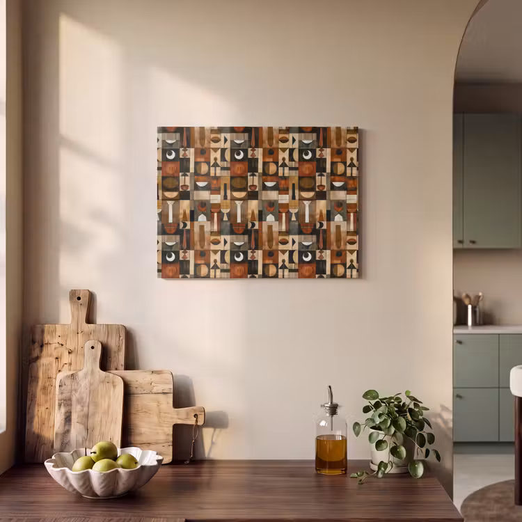 Akustikbild - Terrakotta – Geometrisch – Mid-Century – Muster — 4