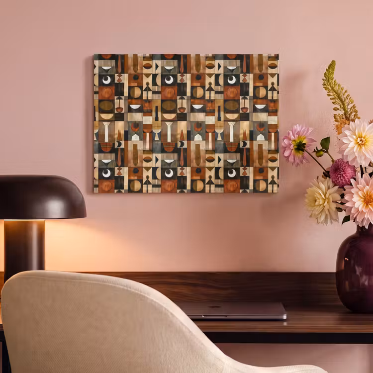 Akustikbild - Terrakotta – Geometrisch – Mid-Century – Muster — 6