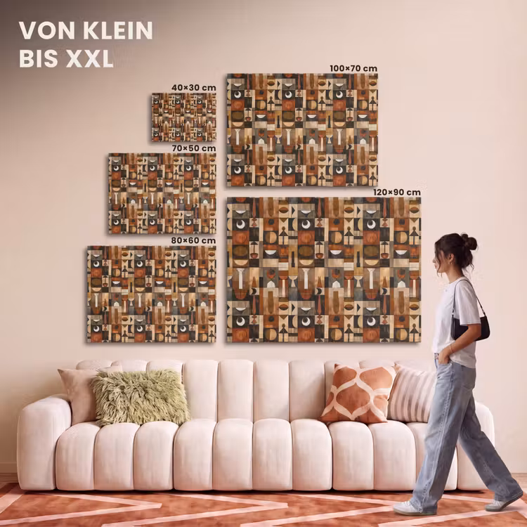Akustikbild - Terrakotta – Geometrisch – Mid-Century – Muster — 7