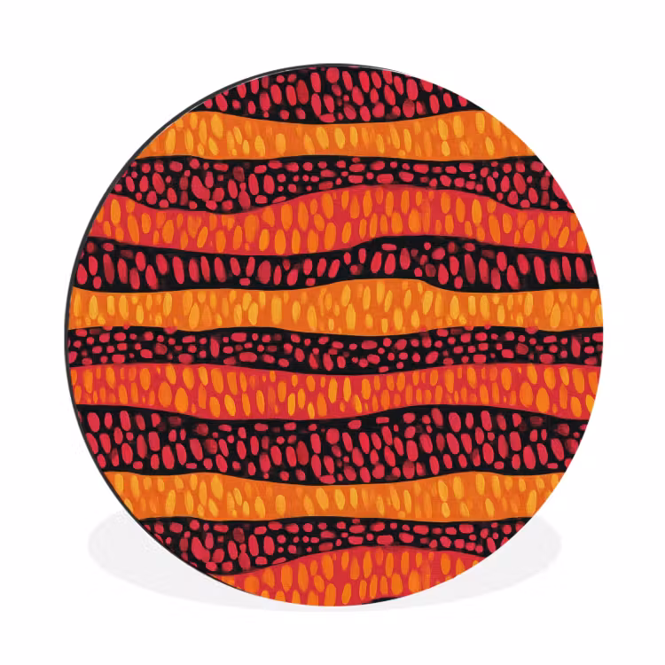 Alu-Dibond-Bild Rund - Orange – Rosa – Ausdrucksstark – Muster — 1