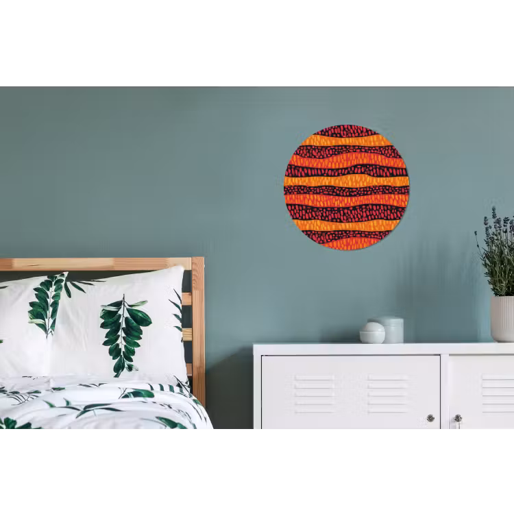 Alu-Dibond-Bild Rund - Orange – Rosa – Ausdrucksstark – Muster — 5