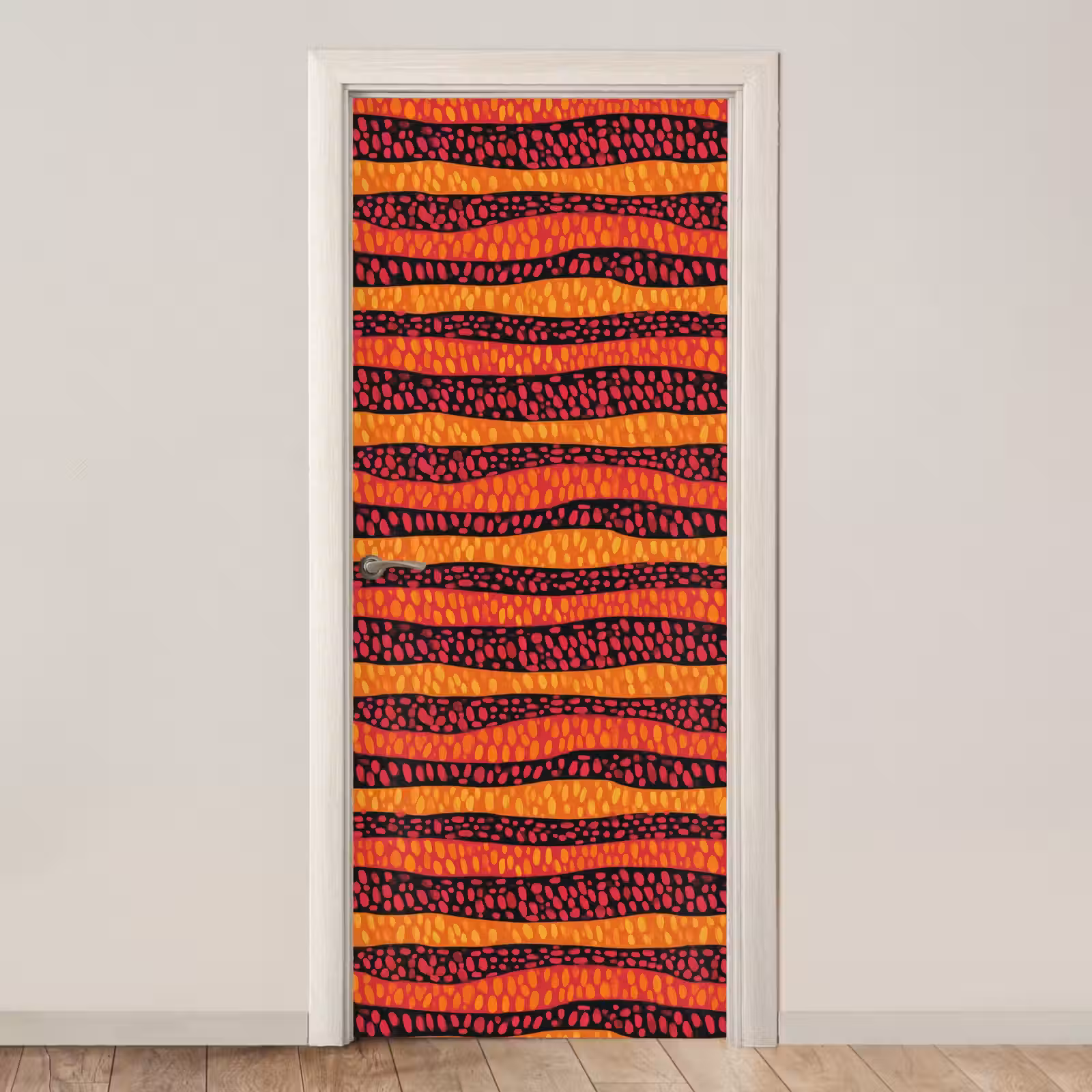 Türtapete - Orange – Rosa – Ausdrucksstark – Muster — 1
