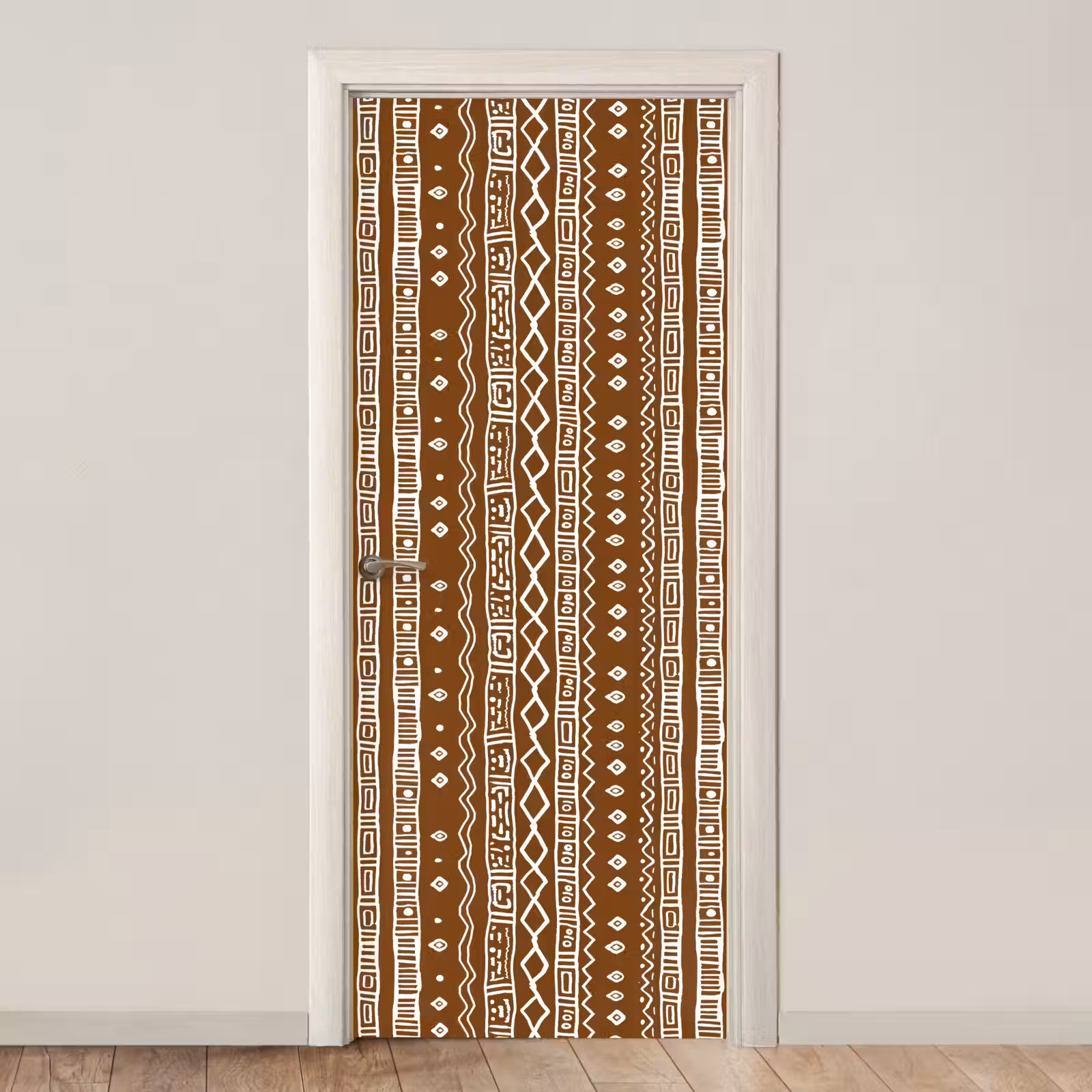 Türtapete - Schokoladenbraun – Ethno – Tribal – Muster — 1