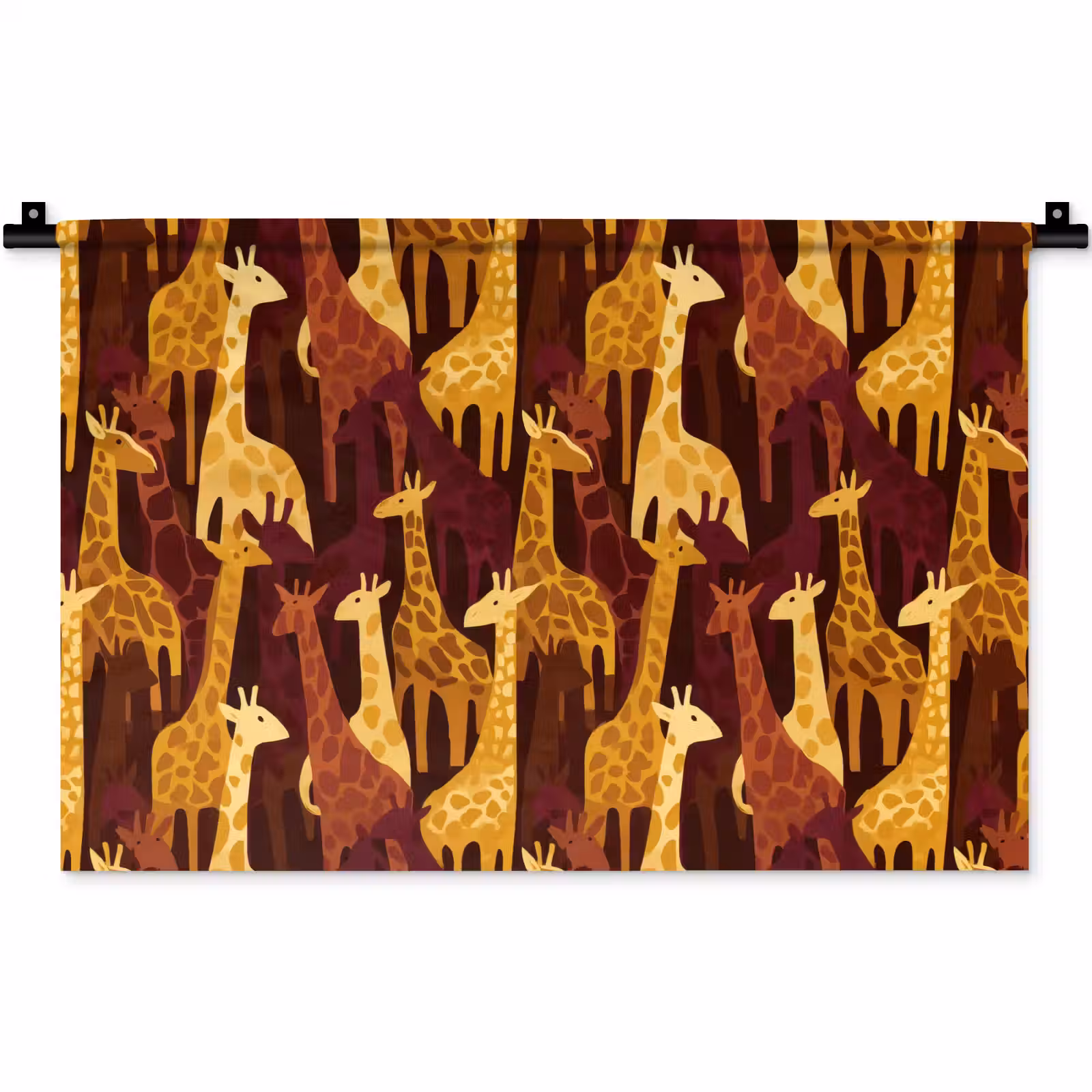 Wandteppich - Braun – Giraffen – Safari – Muster — 1