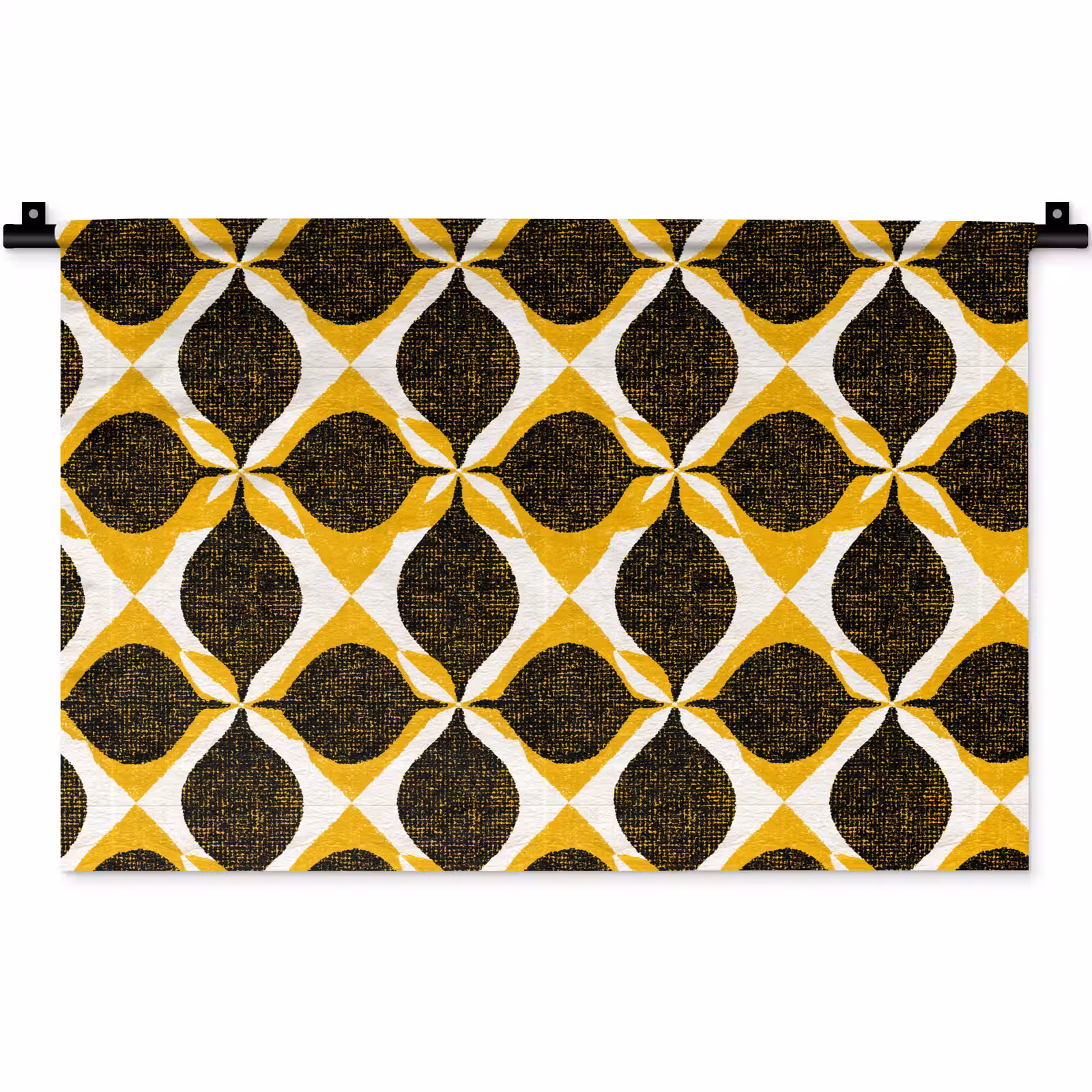 Wandteppich - Gelb – Schwarz – Geometrisch – Retro – Struktur — 1
