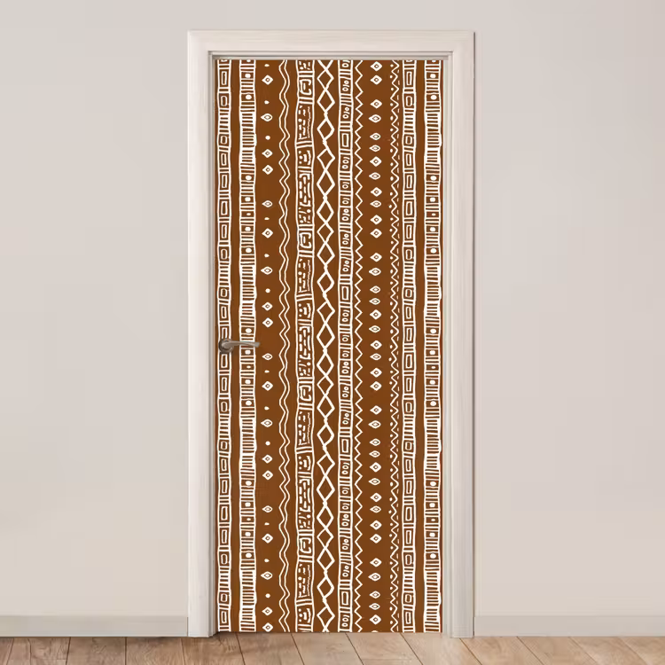 Türtapete - Schokoladenbraun – Ethno – Tribal – Muster — 1