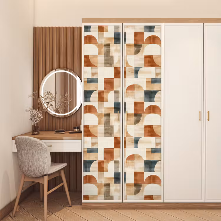 Türtapete - Terrakotta – Geometrisch – Aquarell – Textur — 4