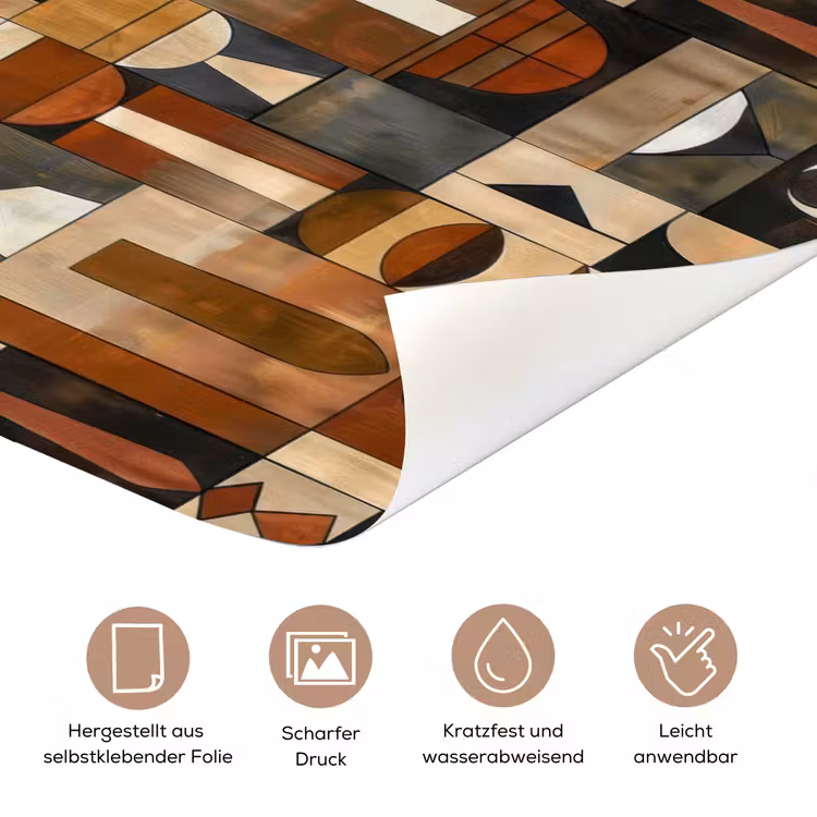 Türtapete - Terrakotta – Geometrisch – Mid-Century – Muster — 5