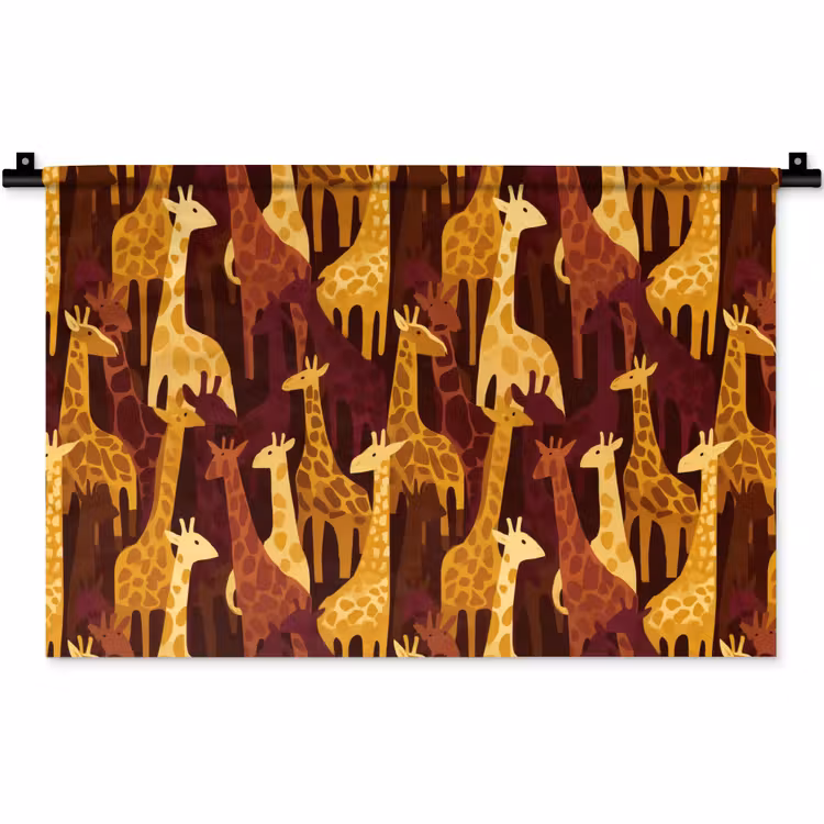Wandteppich - Braun – Giraffen – Safari – Muster — 1