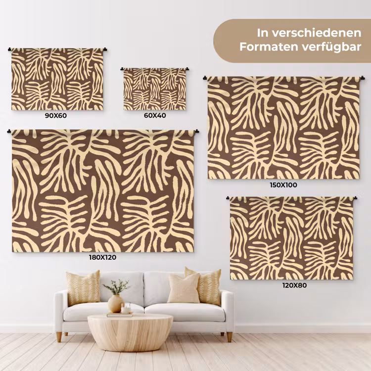 Wandteppich - Braun – Koralle – Ausdrucksstark – Muster — 8