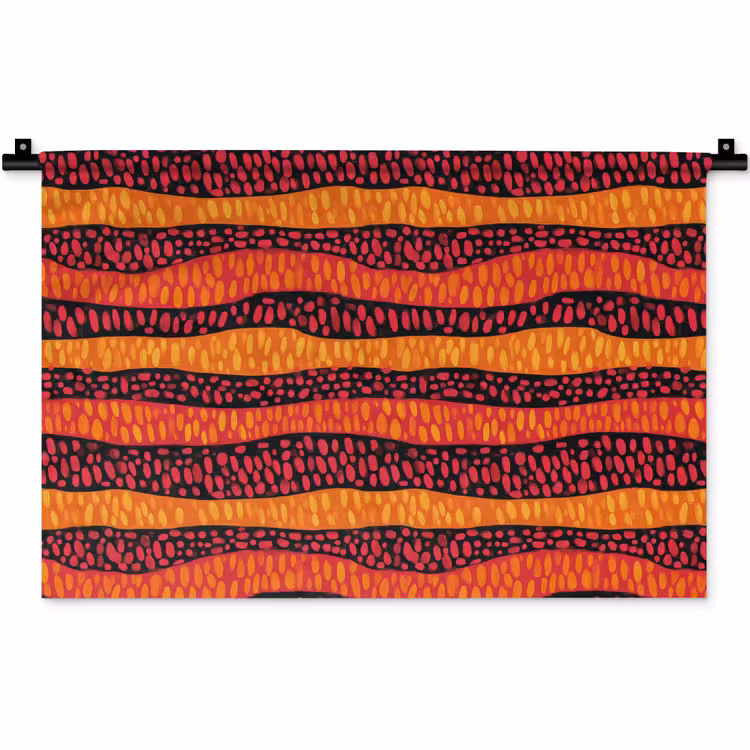 Wandteppich - Orange – Rosa – Ausdrucksstark – Muster — 1
