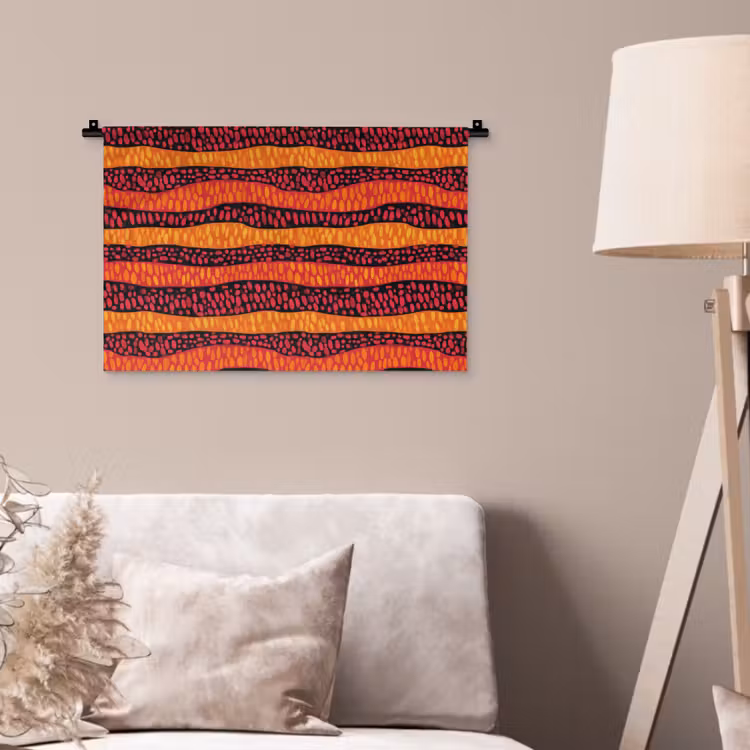 Wandteppich - Orange – Rosa – Ausdrucksstark – Muster — 2