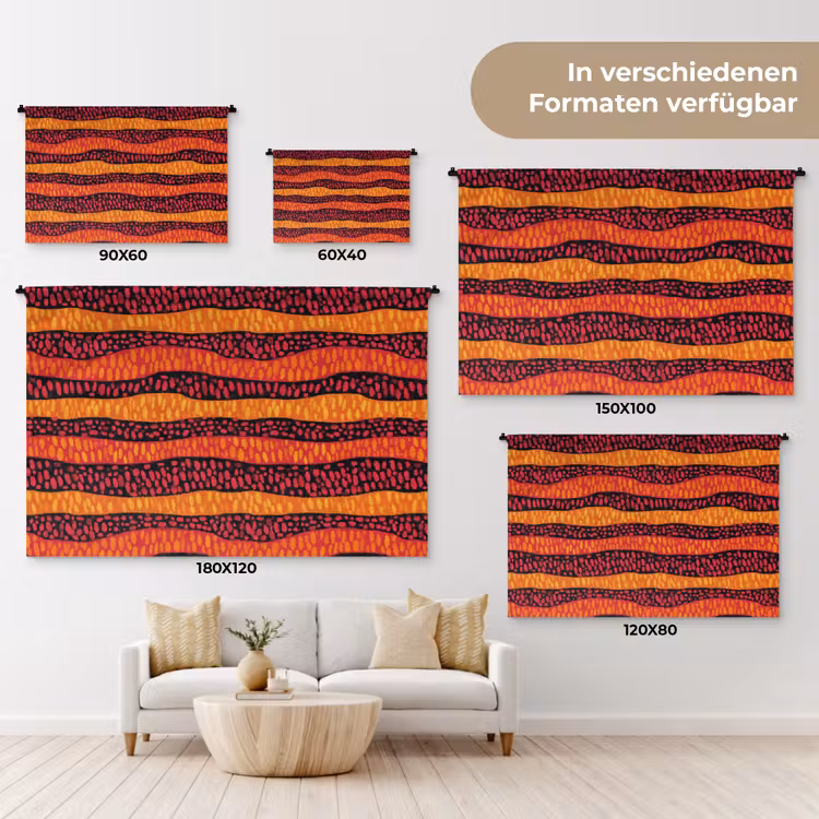 Wandteppich - Orange – Rosa – Ausdrucksstark – Muster — 8