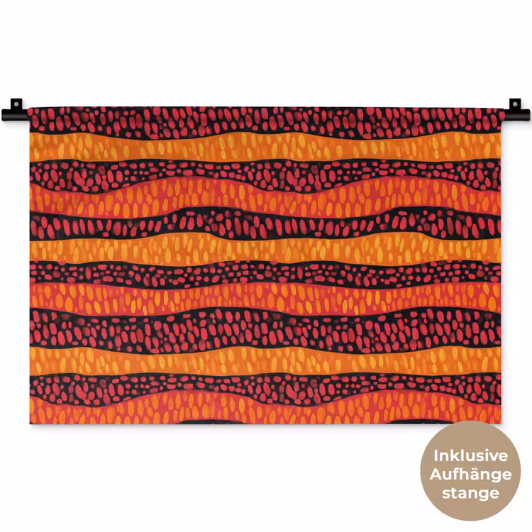 Wandteppich - Orange – Rosa – Ausdrucksstark – Muster — 9