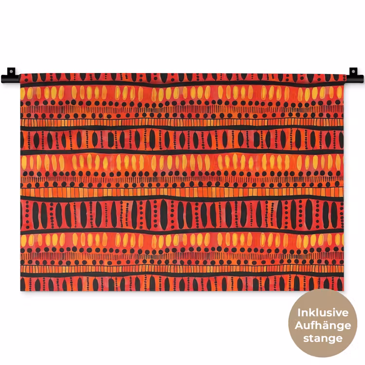 Wandteppich - Rot – Orange – Ethnisch – Ausdrucksstark – Muster — 9