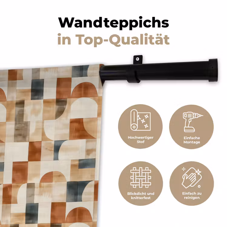 Wandteppich - Terrakotta – Geometrisch – Aquarell – Textur — 7