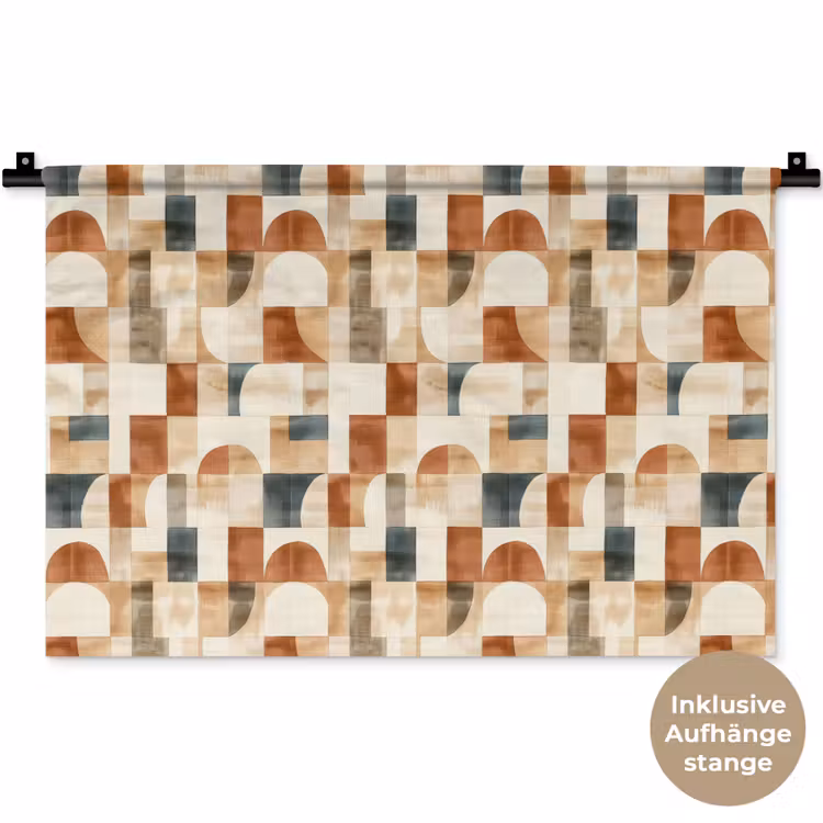 Wandteppich - Terrakotta – Geometrisch – Aquarell – Textur — 9