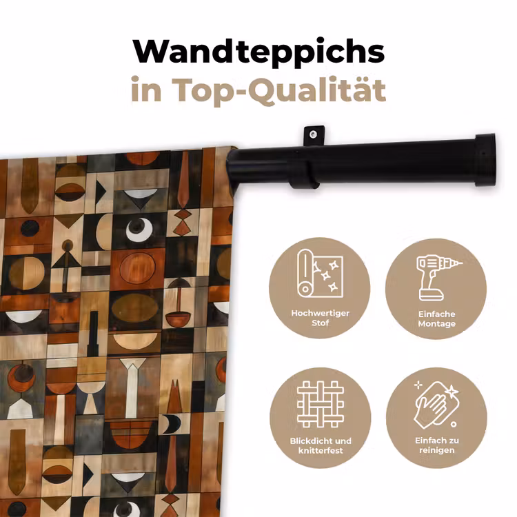 Wandteppich - Terrakotta – Geometrisch – Mid-Century – Muster — 7