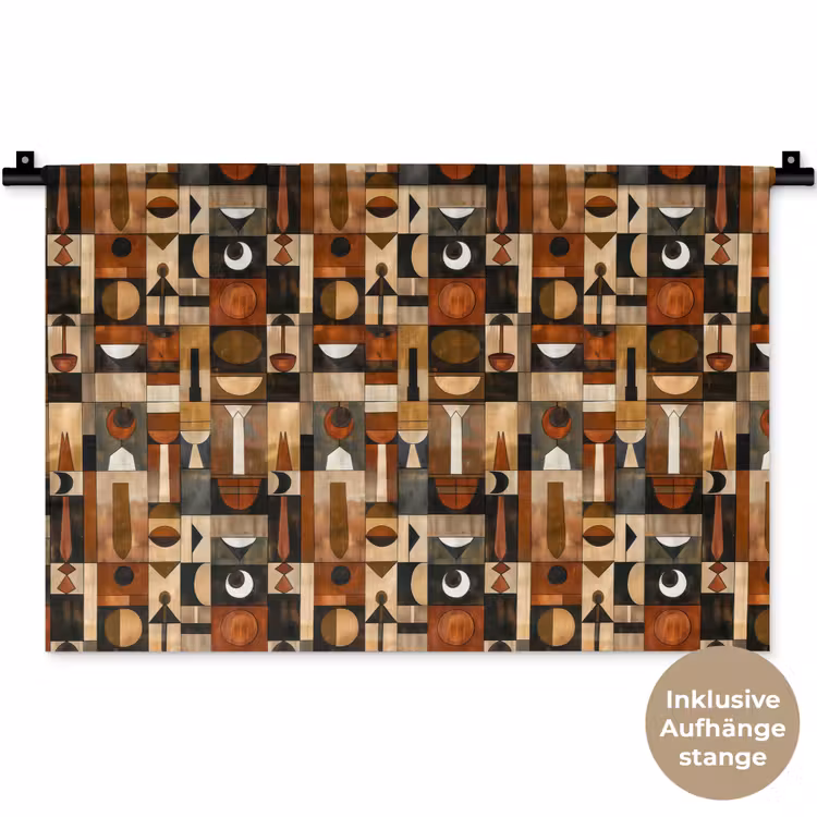 Wandteppich - Terrakotta – Geometrisch – Mid-Century – Muster — 9