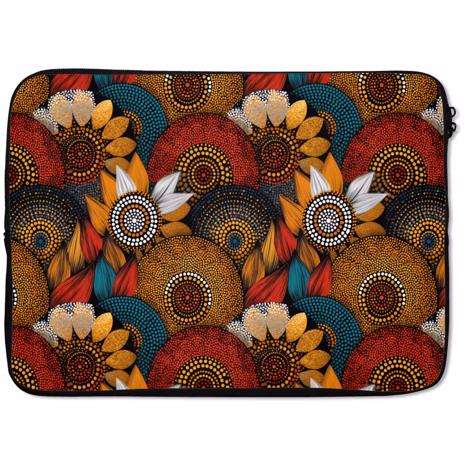 Laptop hülle - Farbenfroh – Aborigine – Punktmalerei – Botanisch – Muster — 1