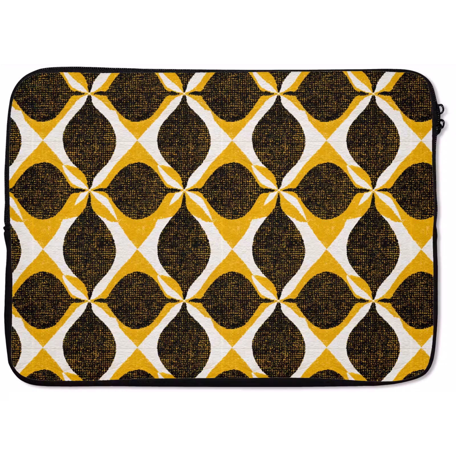 Laptop hülle - Gelb – Schwarz – Geometrisch – Retro – Struktur — 1