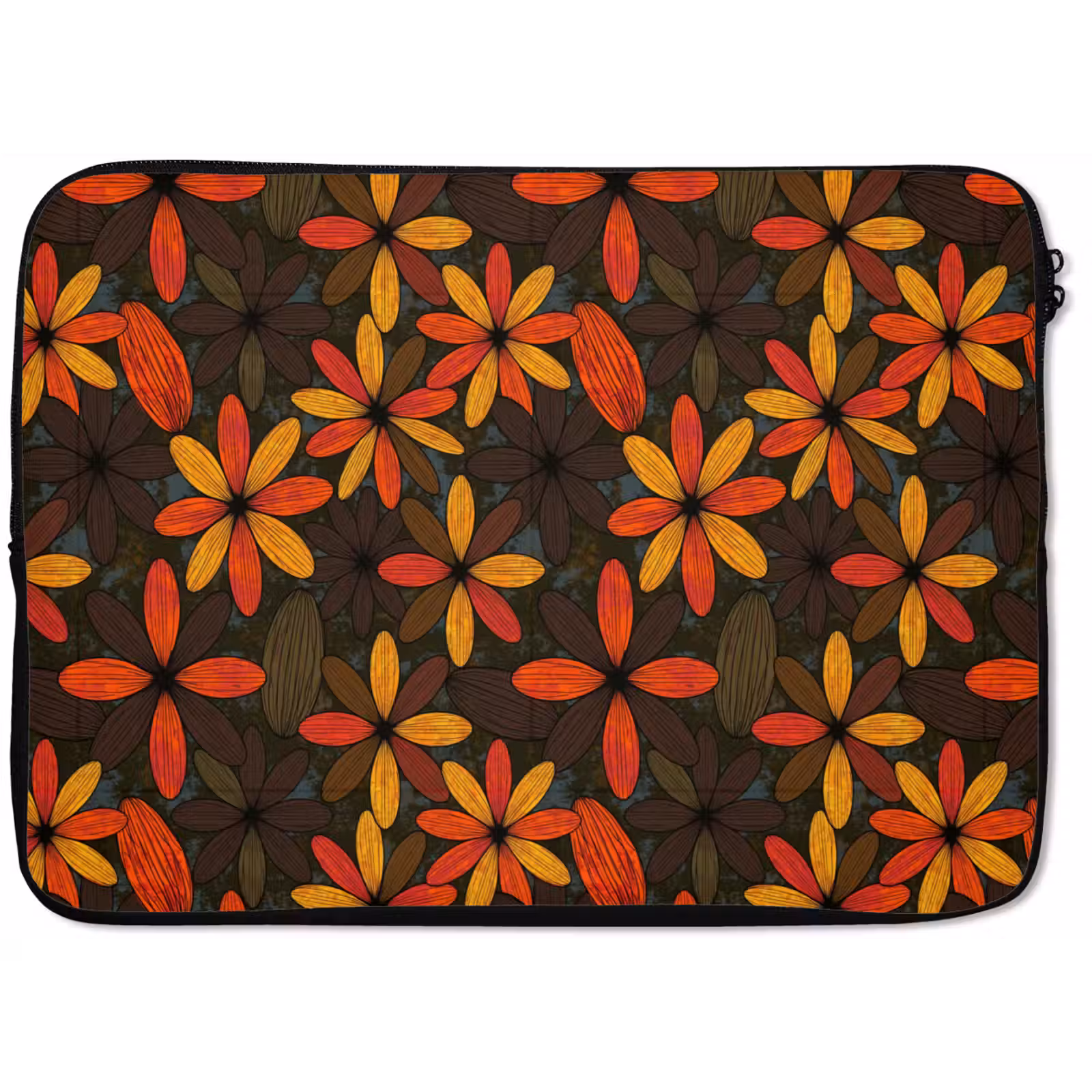 Laptop hülle - Orange – Retro – Blumen – Herbst — 1