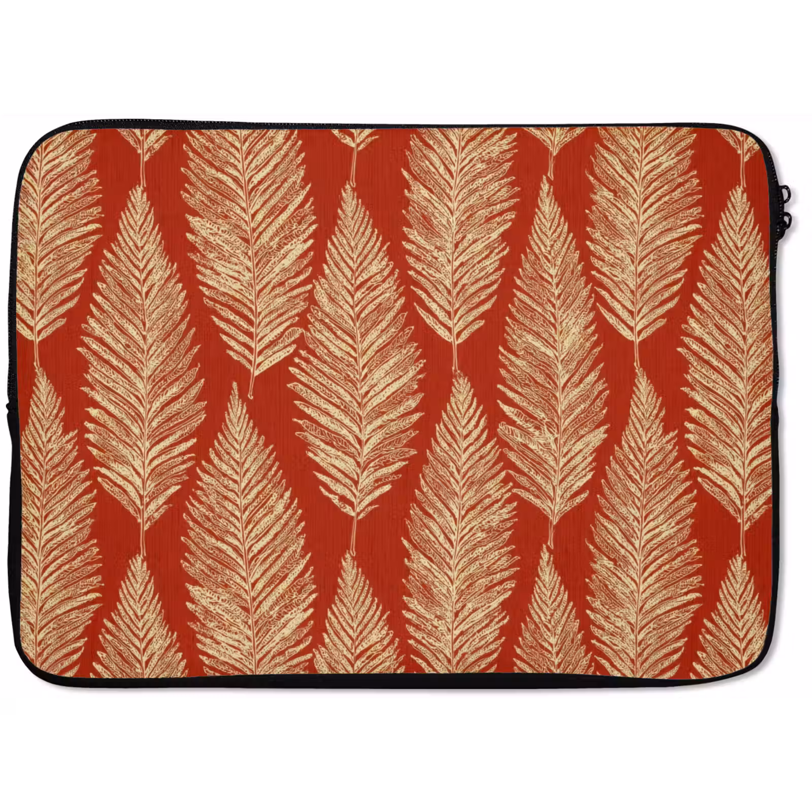 Laptop hülle - Rot – Botanisch – Farn – Muster — 1