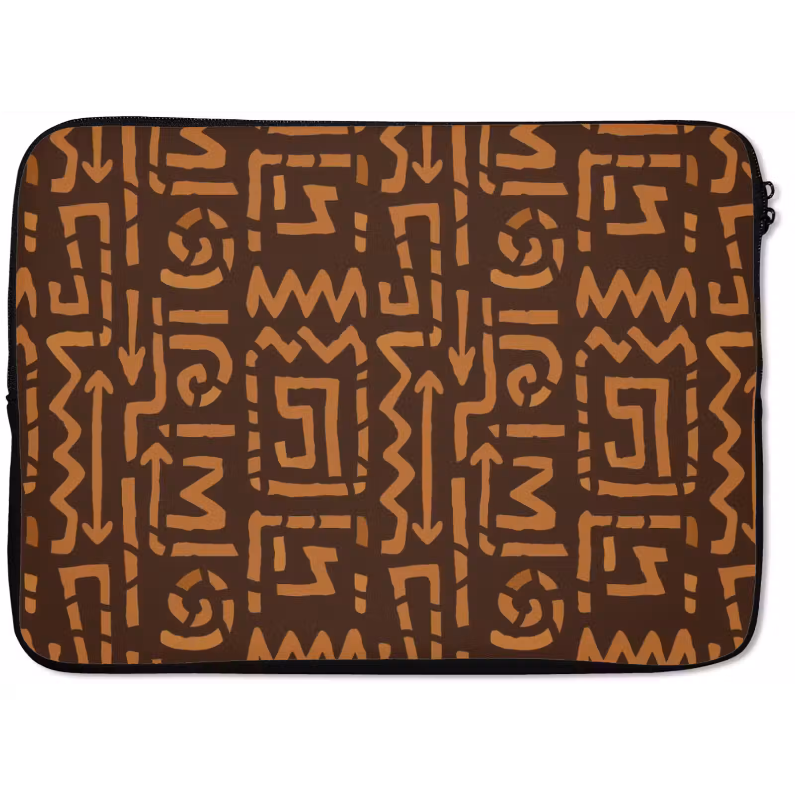 Laptop hülle - Schokoladenbraun – Ethno – Tribal – Symbole — 1
