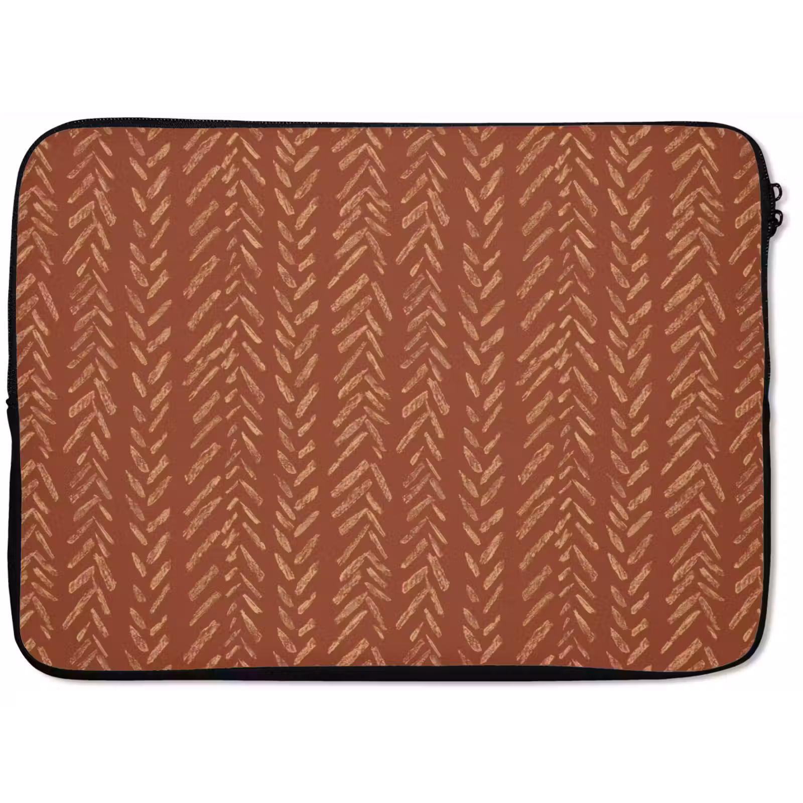 Laptop hülle - Terrakotta – Fischgrätmuster – Handgefertigt – Muster — 1