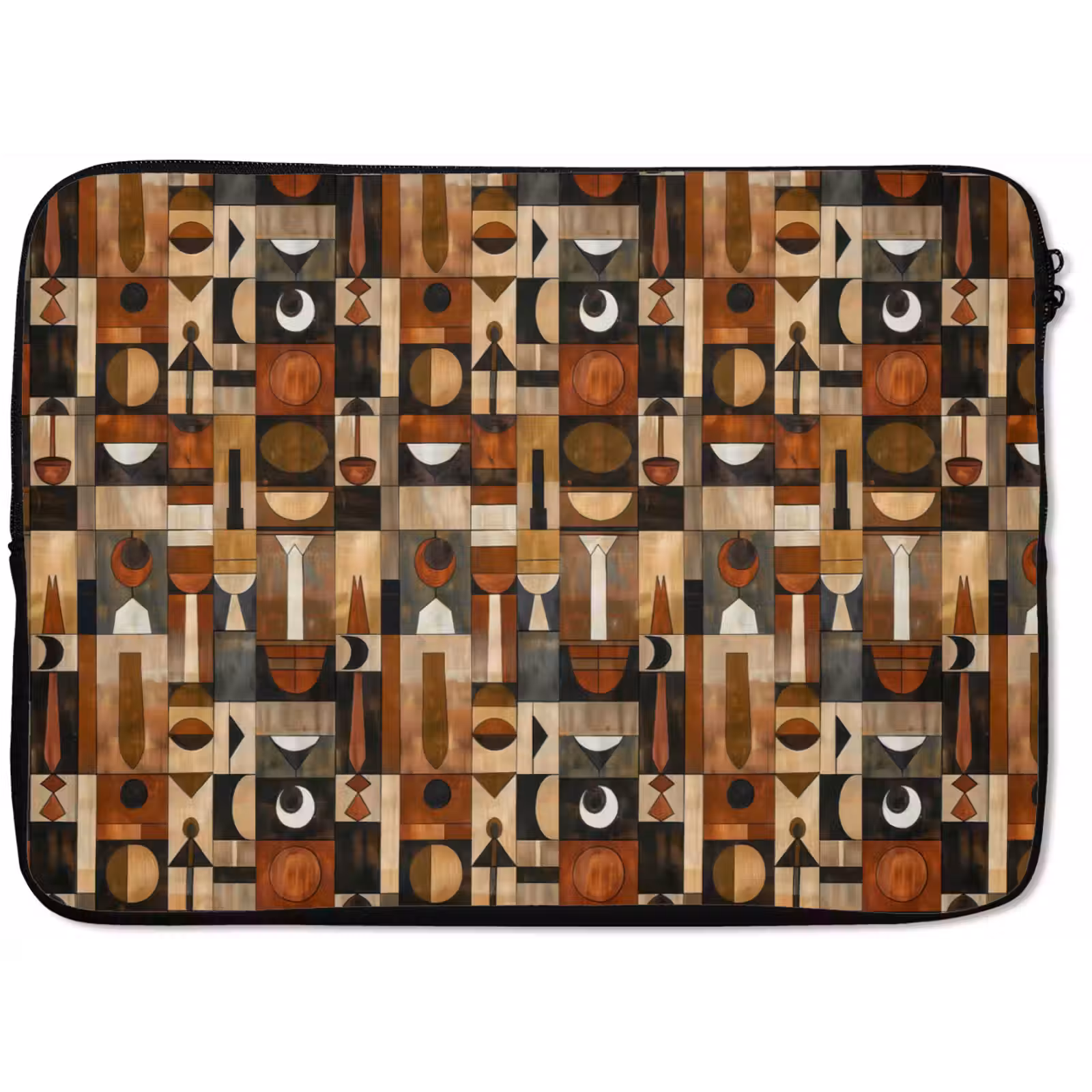 Laptop hülle - Terrakotta – Geometrisch – Mid-Century – Muster — 1