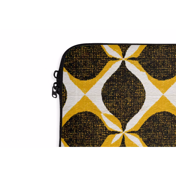 Laptop hülle - Gelb – Schwarz – Geometrisch – Retro – Struktur — 5