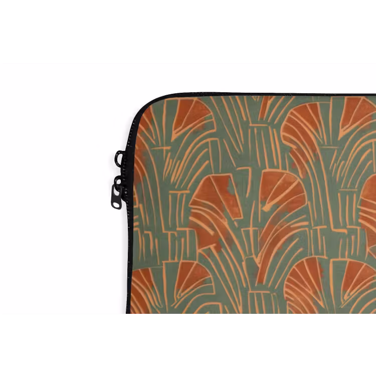 Laptop hülle - Grün – Terrakotta – Deko – Fächer — 5
