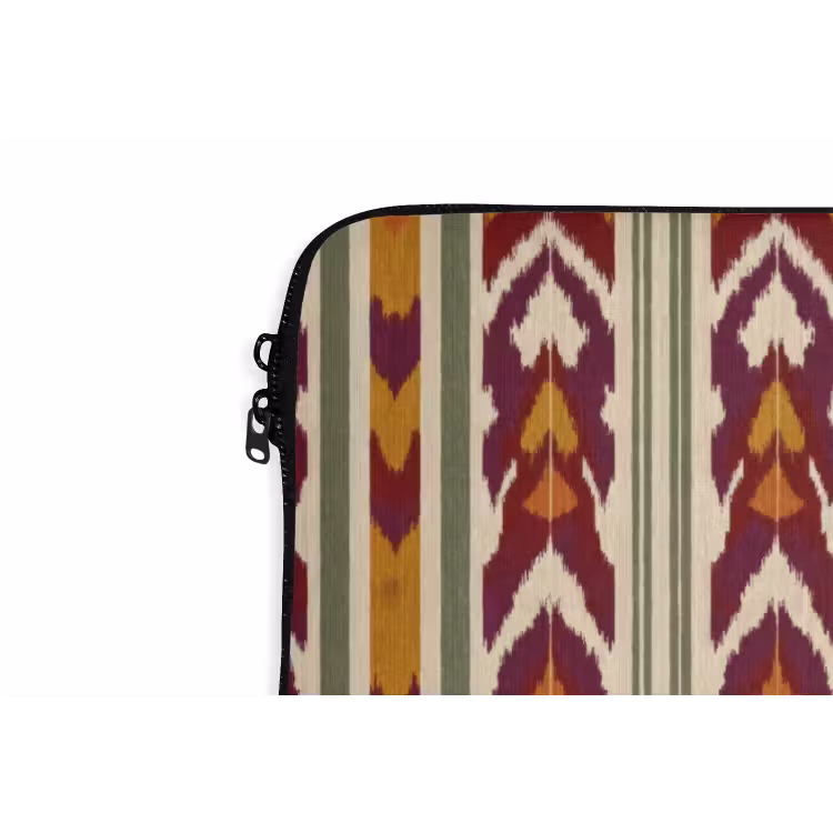 Laptop hülle - Ikat – Bordeauxrot – Ethno – Muster — 5