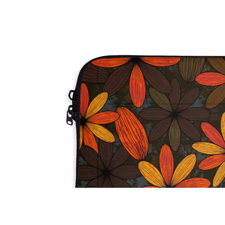 Laptop hülle - Orange – Retro – Blumen – Herbst — 5