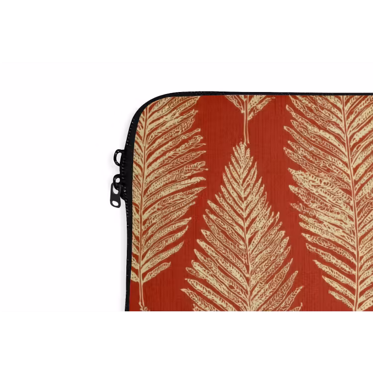 Laptop hülle - Rot – Botanisch – Farn – Muster — 5