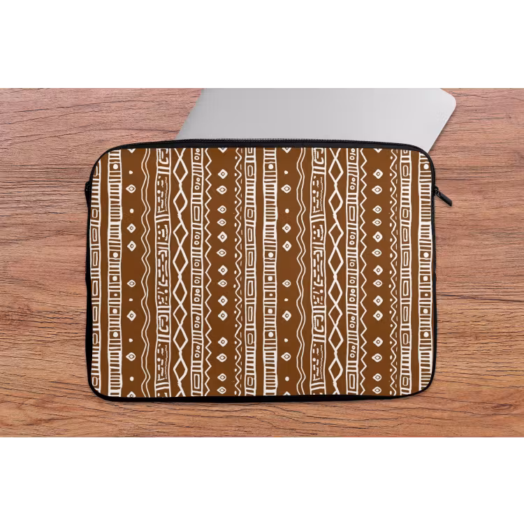 Laptop hülle - Schokoladenbraun – Ethno – Tribal – Muster — 2