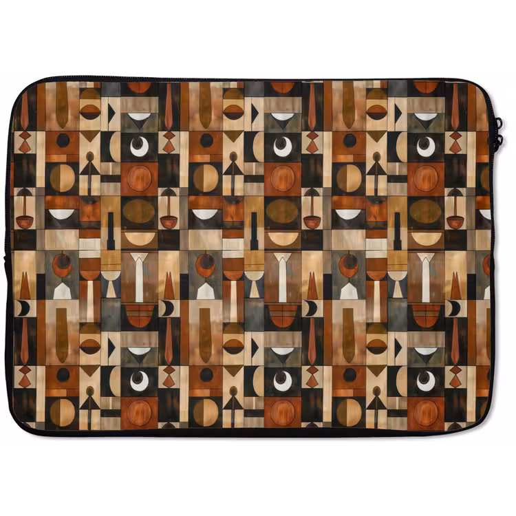 Laptop hülle - Terrakotta – Geometrisch – Mid-Century – Muster — 1