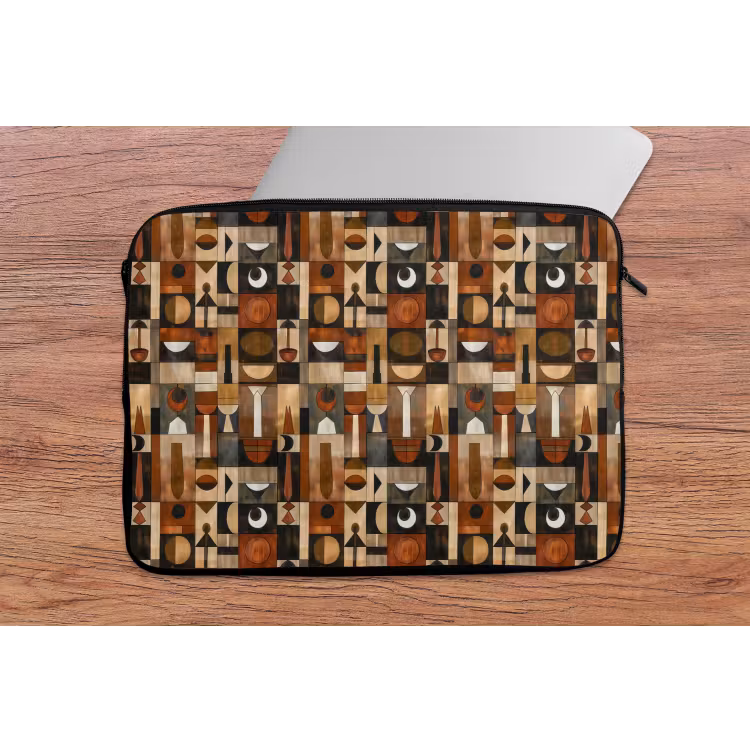 Laptop hülle - Terrakotta – Geometrisch – Mid-Century – Muster — 2