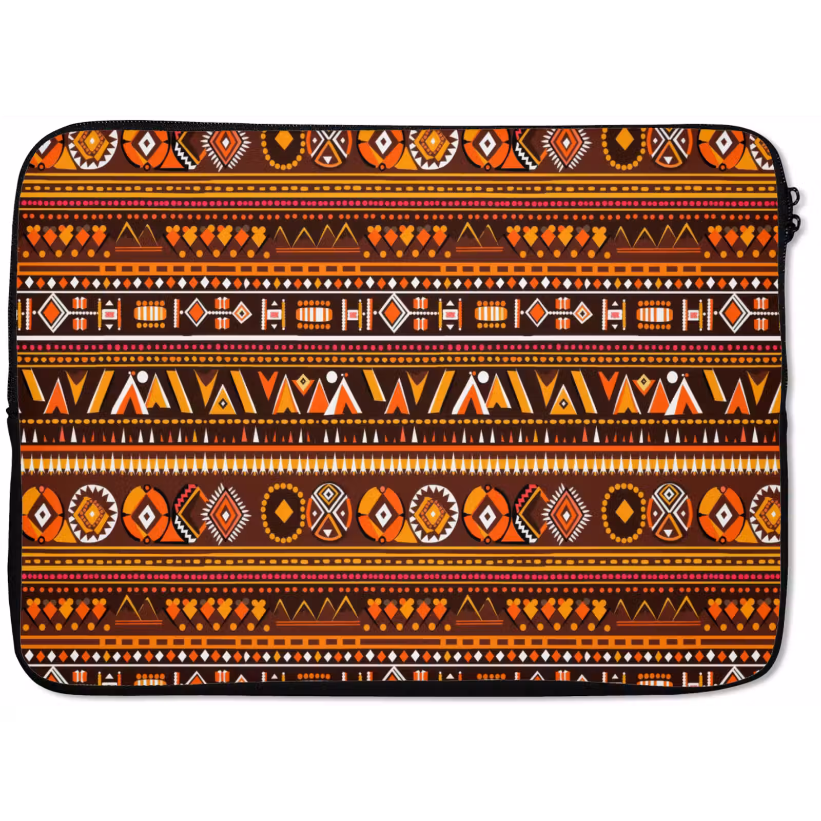 Laptop hülle - Orange – Ethnisch – Tribal – Geometrisch – Muster — 1