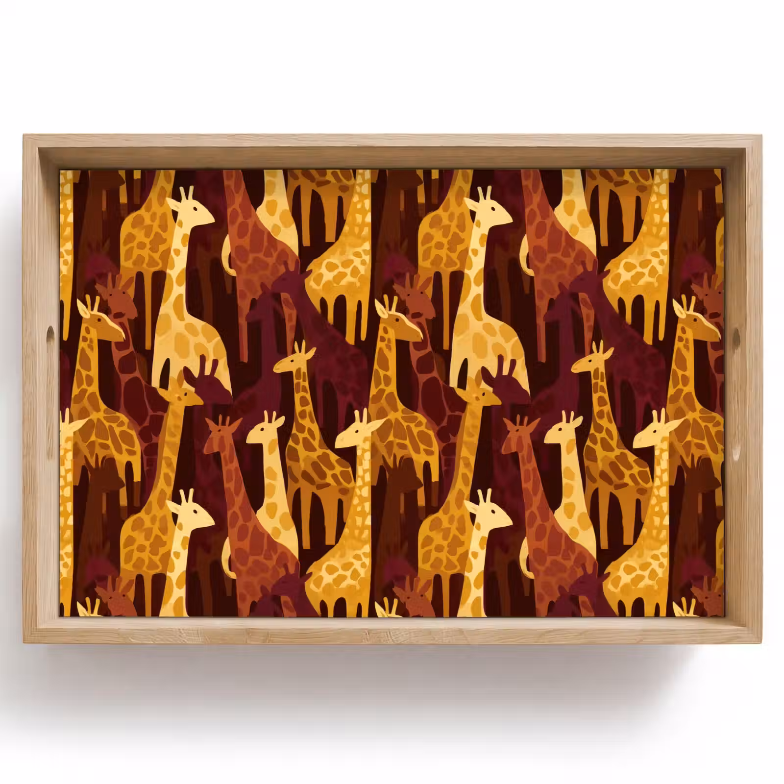Tablett - Braun – Giraffen – Safari – Muster — 1