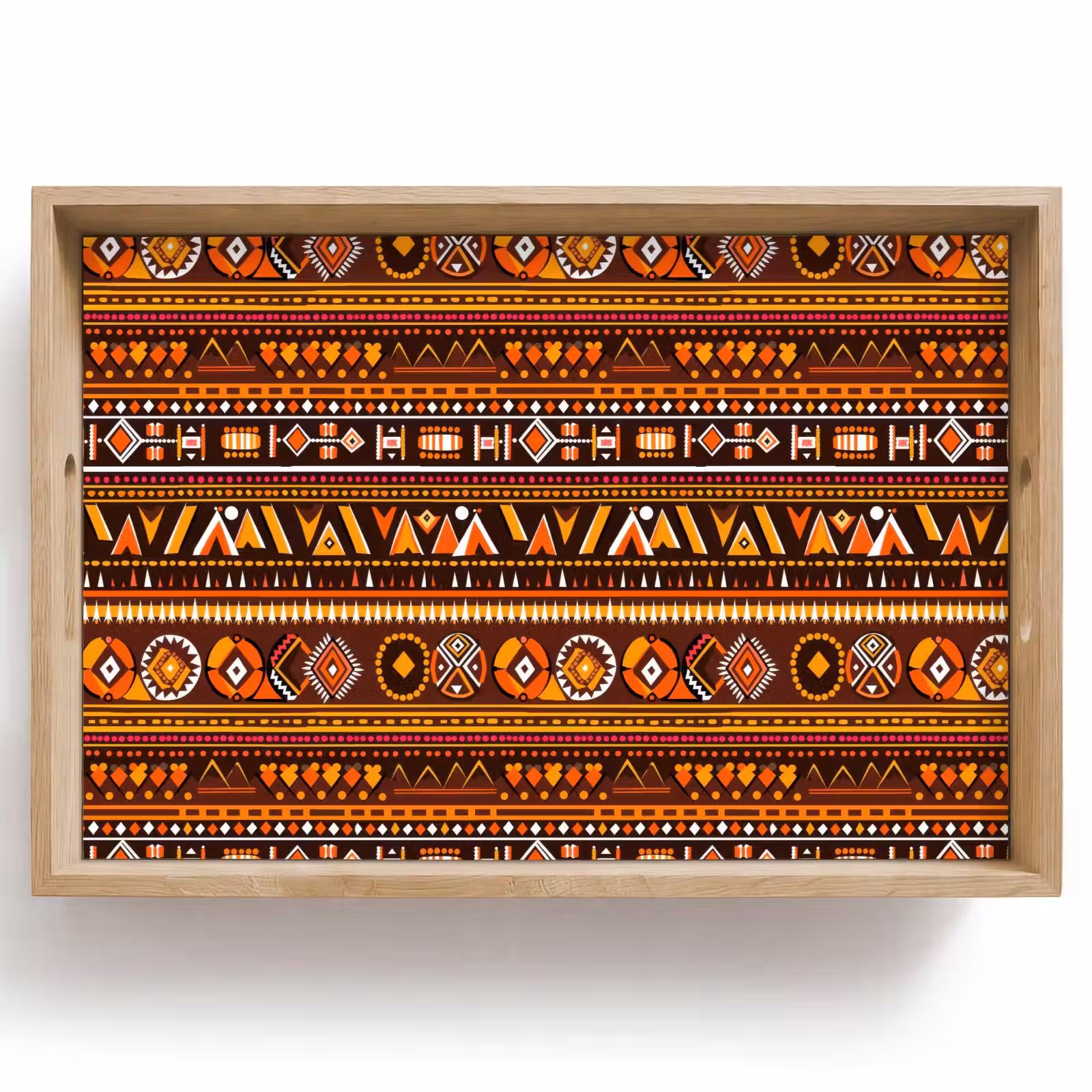 Tablett - Orange – Ethnisch – Tribal – Geometrisch – Muster — 1