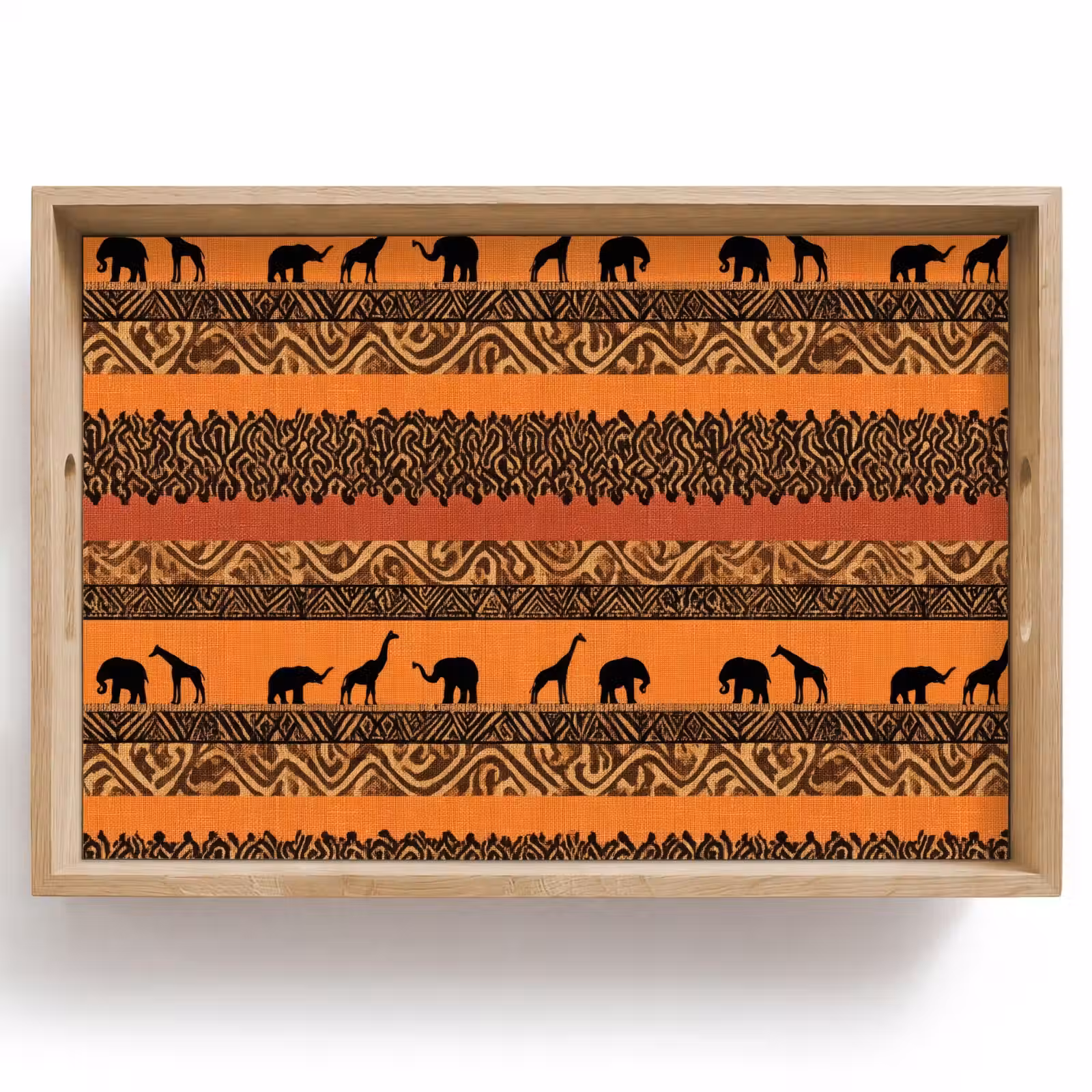 Tablett - Orange – Safari – Afrikaans – Tiere – Muster — 1