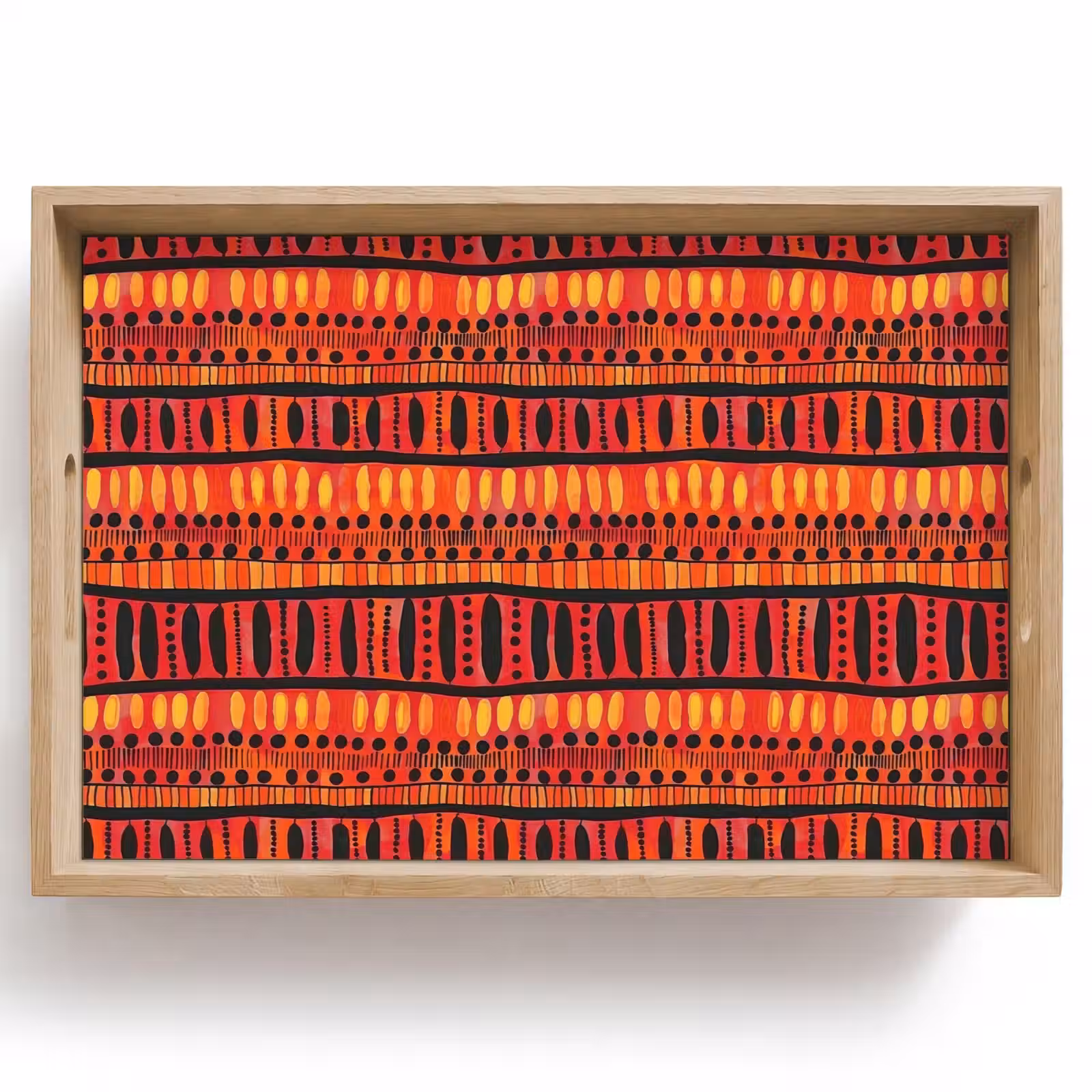 Tablett - Rot – Orange – Ethnisch – Ausdrucksstark – Muster — 1